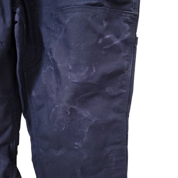 Carhartt FR Size M (8-10 Short) Loose Fit Navy Blue Utility Overalls - Picture 4 of 16